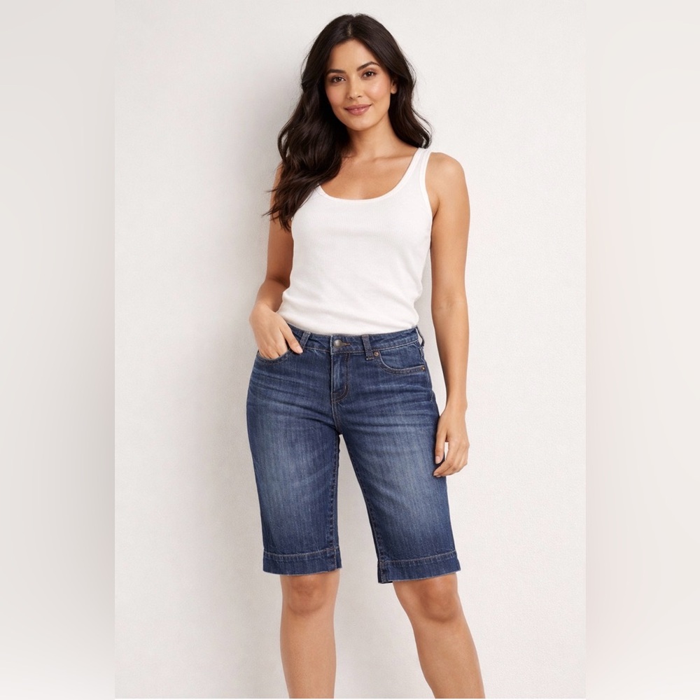 Kut from the Kloth Blue Denim Bermuda Shorts